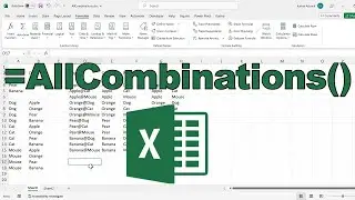 Formula to get all combinations of two lists | Excel lambda