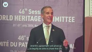 Ambassador Garcetti signs the U.S.- India Cultural Property Agreement