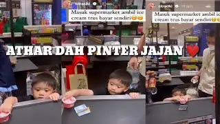 ATHAR JAJAN DAN PINTER BAYAR SENDIRI KE KASIR 😂😍❤