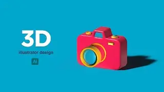 HOW TO CREATE A CUTE 3D CAMERA | Illustrator Tutorial 📷