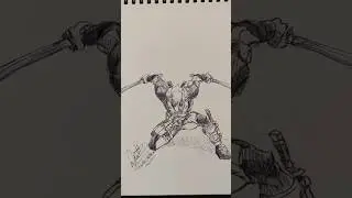 Speed drawing StickMan deathpool 😳 #shorts #anime #drawings