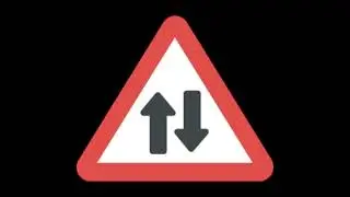 Traffic Sign #2 - Two Way. RTO Exam - Driving License test