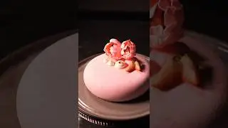 what’s pink, sweet and ready to eat? #tulip #strawberry #cakeLayered strawberry hibiscus mousse cake