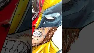 Drawing Deadpool Vs Wolverine 💛 #deadpool3 #art #shorts