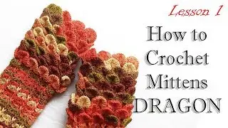 dragon scale How to knit mittens MK1 / 