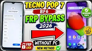 Tecno Pop 7 Forgot Screen Lock & FRP Bypass 2026 | New Security Update