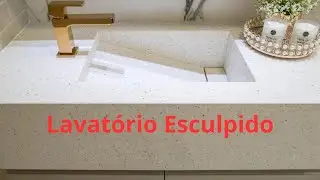 Lavatório Esculpido em Quartzo Branco Stellar