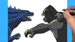 COMO DIBUJAR A KONG VS GODZILLA