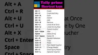 Most Important Tally shortcut keys | Tally prime interview skills #shorts