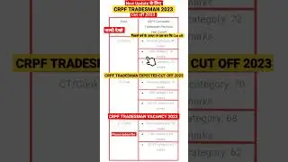 CRPF TRADESMAN EXPECTED😃CUT OFF 2023 CRPF TRADESMAN PERVIOUS YEAR CUT OFF 