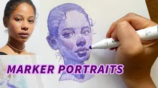 Figuring out my alcohol marker portrait STYLE!✍️ Stylized portrait drawing process!✨