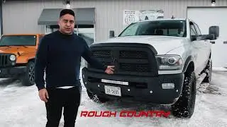 Rough Country light bar, and leveling kit on the 2017 RAM 2500