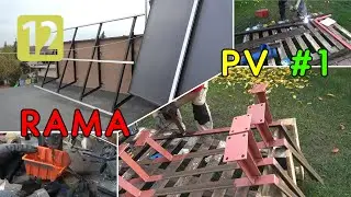 ON-GRID-04 Photovoltaic panels on the wall. Frame for PV photovoltaic modules.