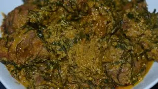 HOW TO MAKE THE BEST NIGERIAN GROUNDNUT SOUP. GROUNDNUT AND AFANG.  NIGERIAN CUISINE