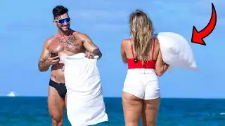 Pillow Fights With Strangers On The Beach..