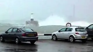 water over topping the south break water.MP4