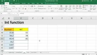 EXCEL:How to get INTEGER part of number using INT function -Round number down to the nearest integer