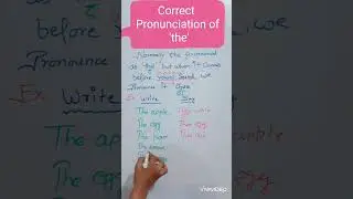 Correct Pronunciation of 'the'.