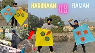 Kite 🪁 Fighting Harshaan VS Raman || Bndrr apni. Dorr ley geya 😭 
