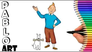 How to draw Tintin and Snowy dog from The Adventures of Tintin | Learn to Draw  step by step