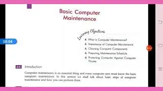 Basic Computer Maintenance (Basic ICT skills II) Class X I.T