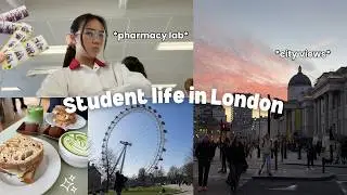 Busy Uni Student Life Vlog 🍵🪷 Pharmacy labs, exploring London w friends & sunset views