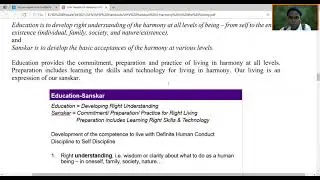 Universal Human Values | UHV Lecture No 28 | SDBhosale