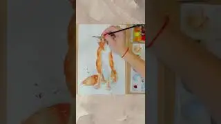 Милая лиса. Скетч акварелью 