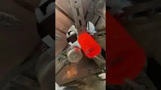 The process of making a stress-relieving supersize spring #machine #process #factory #manufacture