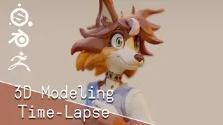 ZBrush and Blender Modeling - 3D Character - Time-lapse // Elly 🐕