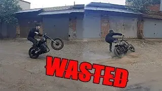 Валю на ЗАДНЕМ!Упал с МОТОЦИКЛА!Чуть не Убился!Как не нужно Стантить!