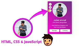 How to make an Animated Profile Card UI Design with Hover Animation by using HTML, CSS 2020