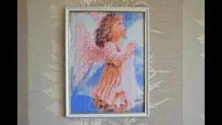 Алмазная вышивка - готовая картина "Ангелочек в молитве"