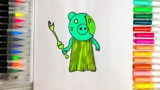 Как нарисовать скин Зомби из Пигги Роблокс How to Draw Zompiggy | Roblox Piggy