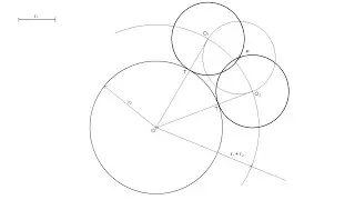 How to draw two tangent circles with a given radius to a given circle passing thought a given point