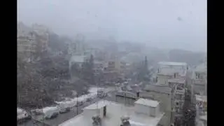 Ισχυρή Χιονόπτωση Κάβαλα 16/01/2017