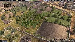 Hardest Difficulty on Farthest Frontier: Year 36 with 450 Population, Arid Drylands