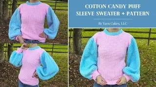How To Crochet A Cotton Candy Puff Sleeve Sweater | DIY Tutorial & Pattern