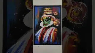 Kathakali Dancer with Oil Pastels 😍😱 #shorts #art #oilpastel #trending