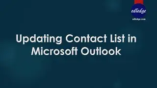 Updating Contact List in Microsoft Outlook
