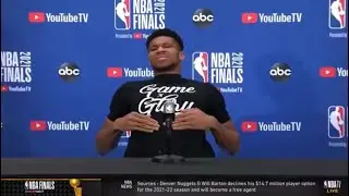 Giannis leaved the media after having cramps from being dehydrated after big win over the suns