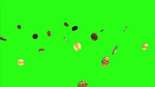 Coin Falling Chroma Green Screen HD