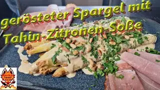 Gerösteter Spargel mit Tahin-Zitronen-Soße