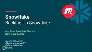 Snowflake Data Backup Concepts