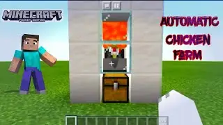 Simple & Auto-Cooked Chicken Farm tutorial in Minecraft Pocket Edition(mcpe/Xbox/PS4/switch)
