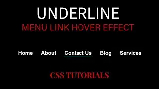 Draw Underline Link Hover Effect | CSS Menu Hover Effect