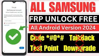 SAMSUNG FRP BYPASS FREE ! NEW METHOD WORKS ON ALL ANDROID VERSIONS 2024