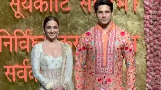 Siddharth Malhotra Kiara Advani At  Ambani house for Ganpati Darshan in Mumbai