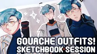 Gouache Outfits for Akemi! | Sketchbook Session