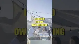 Cooking at my own wedding as a chef.